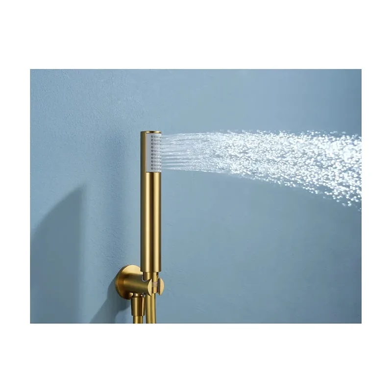 Conjunto ducha termostático empotrado Bless oro cepillado Imex