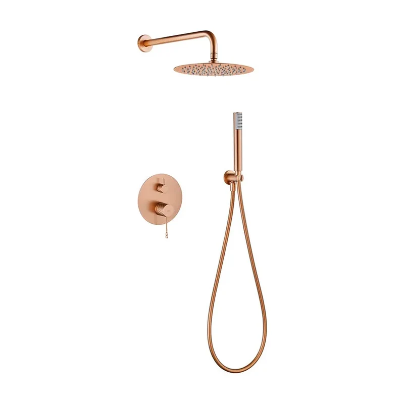 Conjunto Ducha Monomando Empotrado Bless Oro Rosa Cepillado Imex