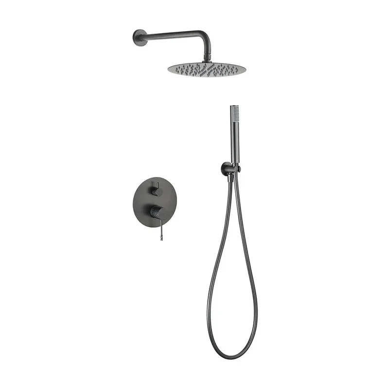Conjunto ducha monomando empotrado Bless black gun metal Imex