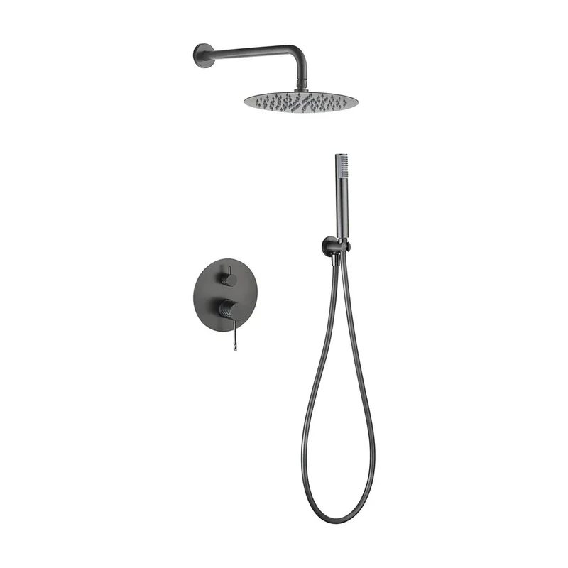 Conjunto ducha monomando empotrado Bless black gun metal Imex