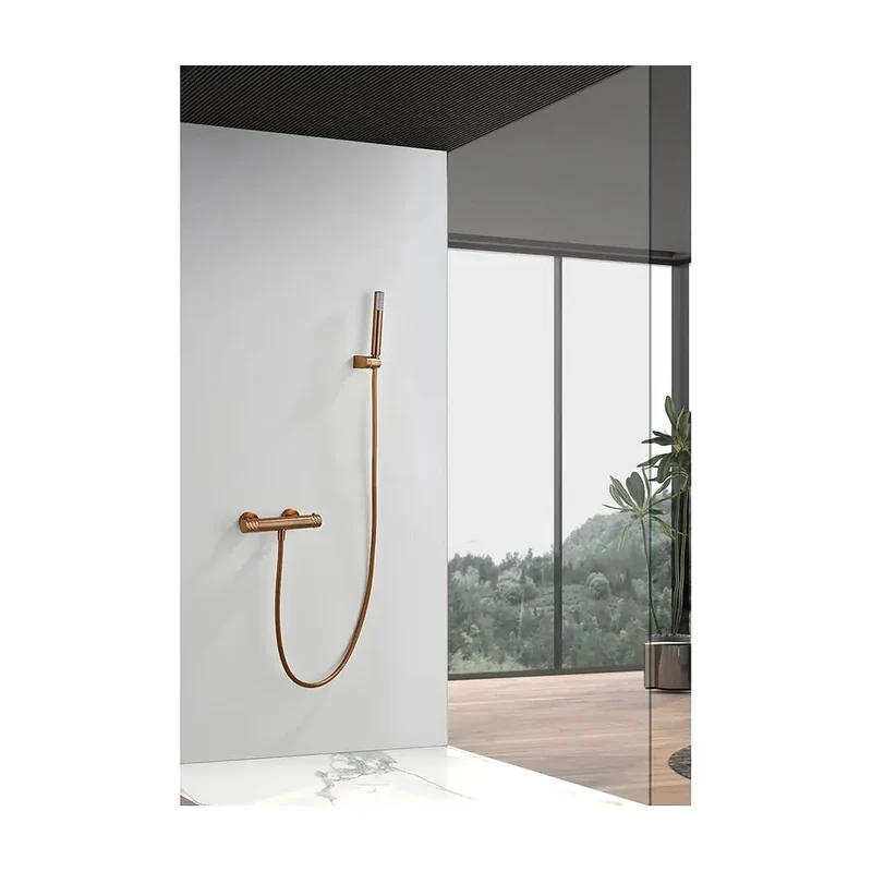 Kit ducha termostático Bless oro rosa cepillado Imex
