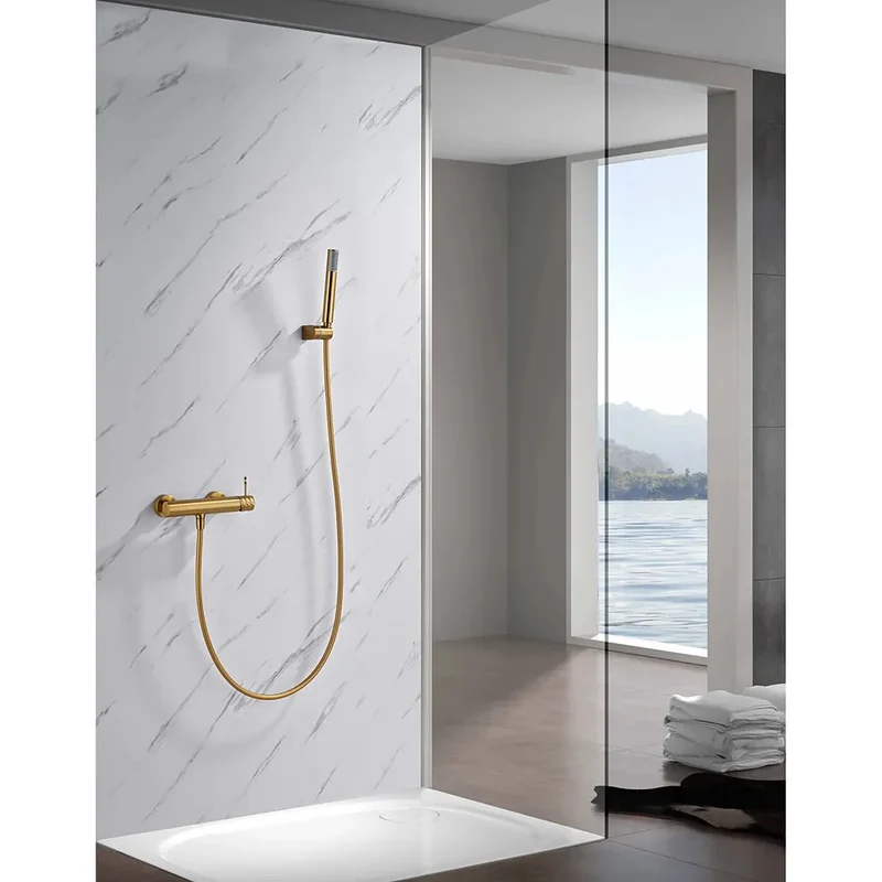 Kit ducha monomando Bless oro cepillado Imex
