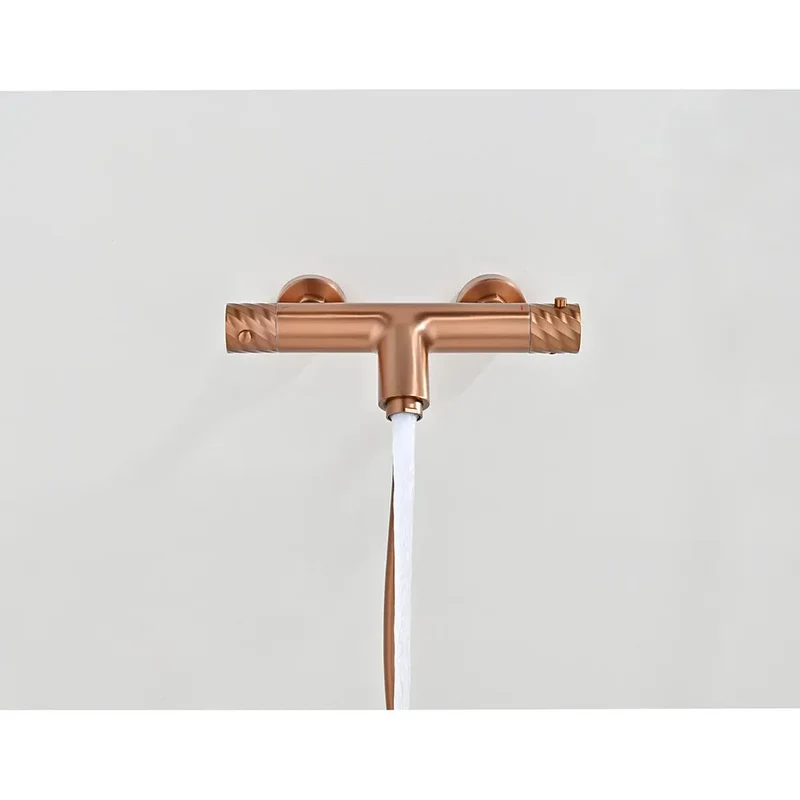 Kit baño/ducha termostático Bless oro rosa cepillado Imex