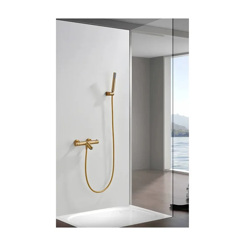 Kit baño/ducha termostático Bless oro cepillado Imex