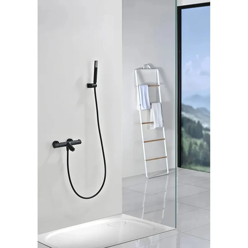Kit baño/ducha termostático Bless negro mate Imex