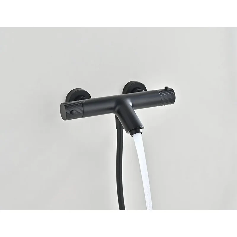 Kit baño/ducha termostático Bless negro mate Imex
