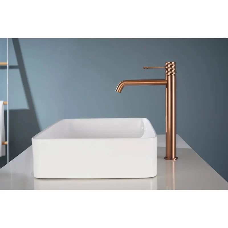 Monomando lavabo alto Bless oro rosa cepillado Imex