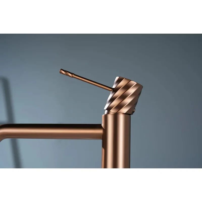 Monomando lavabo alto Bless oro rosa cepillado Imex
