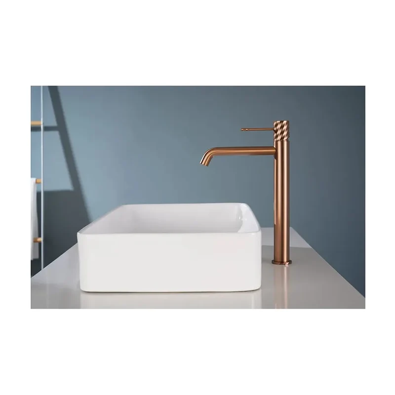 Monomando lavabo alto Bless oro rosa cepillado Imex