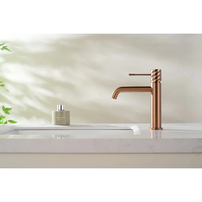 Monomando lavabo Bless oro rosa cepillado Imex