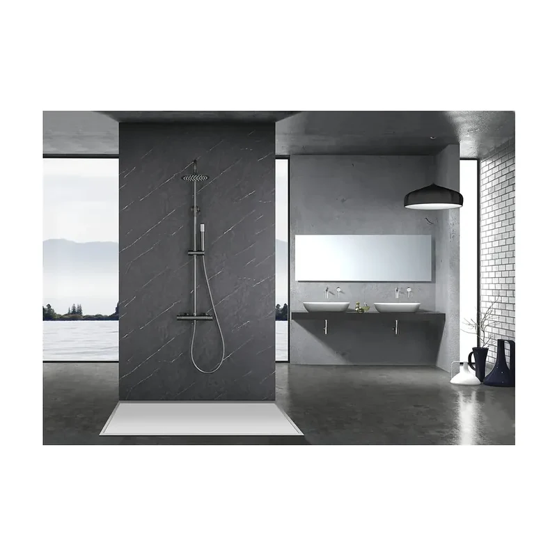 Conjunto ducha termostático Bless black gun metal Imex