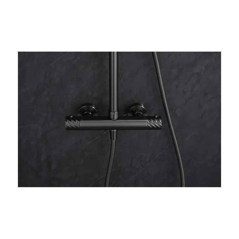 Conjunto ducha termostático Bless black gun metal Imex