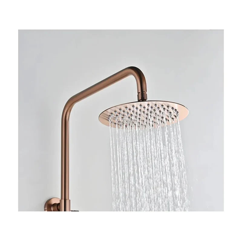 Conjunto ducha monomando Bless oro rosa cepillado Imex