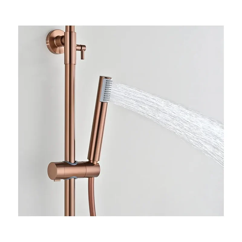 Conjunto ducha monomando Bless oro rosa cepillado Imex