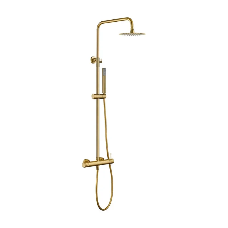 Conjunto ducha monomando Bless oro cepillado Imex