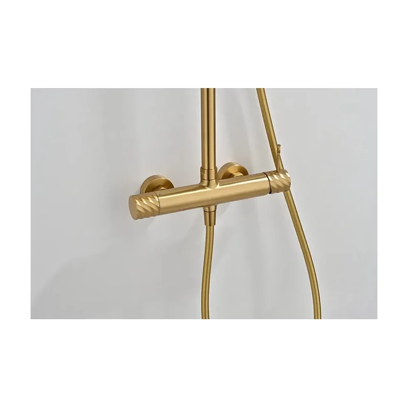 Conjunto ducha monomando Bless oro cepillado Imex