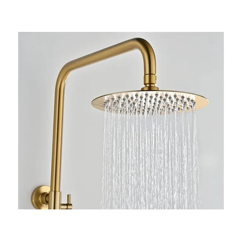 Conjunto ducha monomando Bless oro cepillado Imex