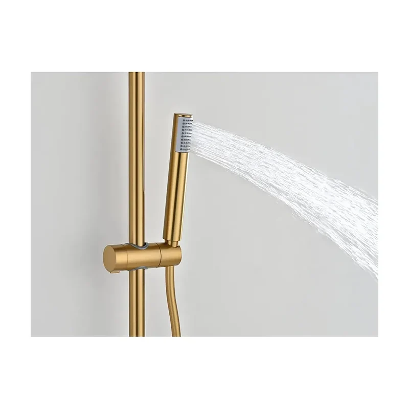 Conjunto ducha monomando Bless oro cepillado Imex