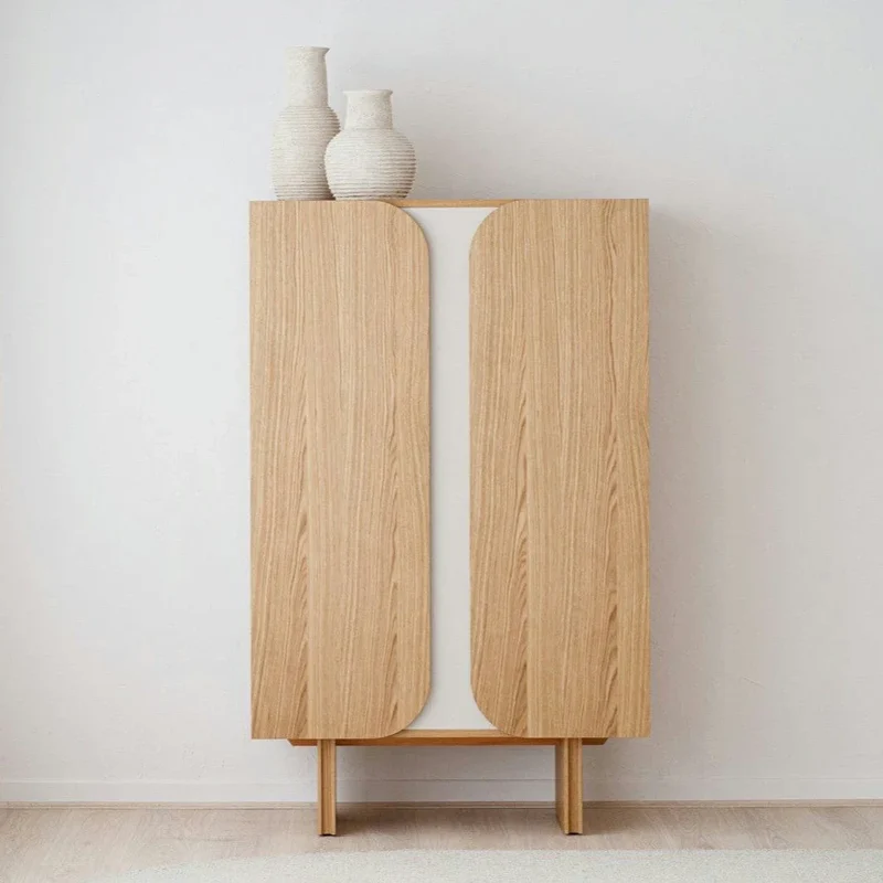 Armario Moderno Roble Natural con Estantes Curva