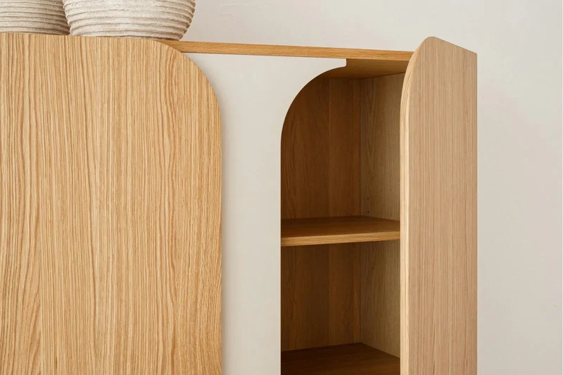 Armario Moderno Roble Natural con Estantes Curva