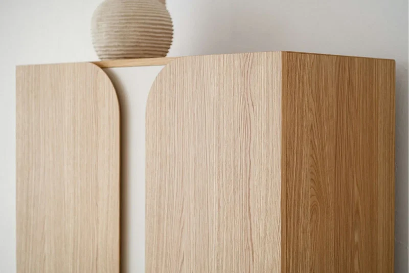 Armario Moderno Roble Natural con Estantes Curva