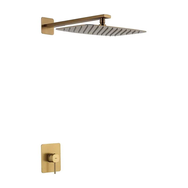 Set monomando empotrado 1 vía Firenze con rociador oro cepillado Imex