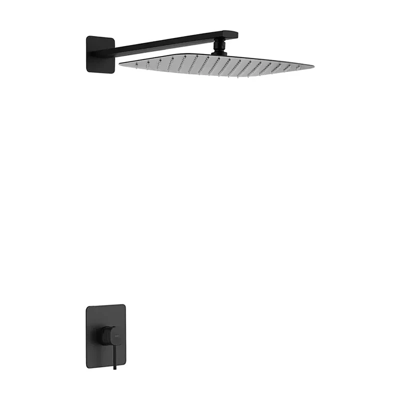 Set monomando empotrado 1 vía Firenze con rociador negro mate Imex