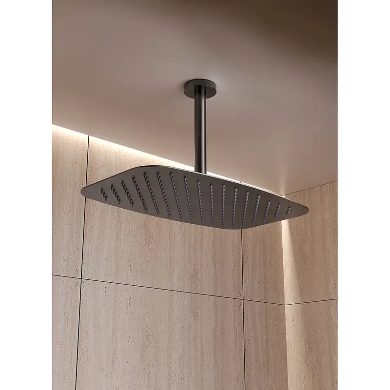 Conjunto ducha termostático empotrado Sassari negro mate Imex