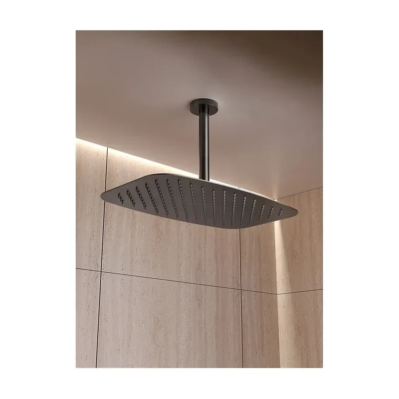 Conjunto ducha termostático empotrado Sassari negro mate Imex