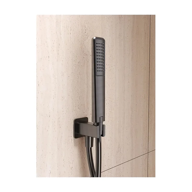 Conjunto ducha termostático empotrado Sassari negro mate Imex