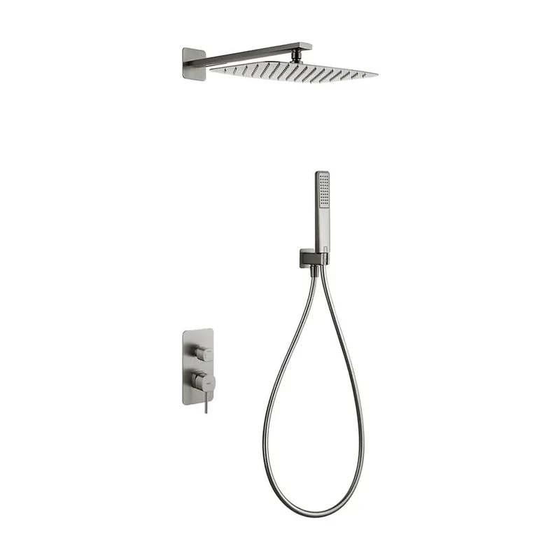 Conjunto Ducha Monomando Empotrado Firenze Níquel Cepillado Imex