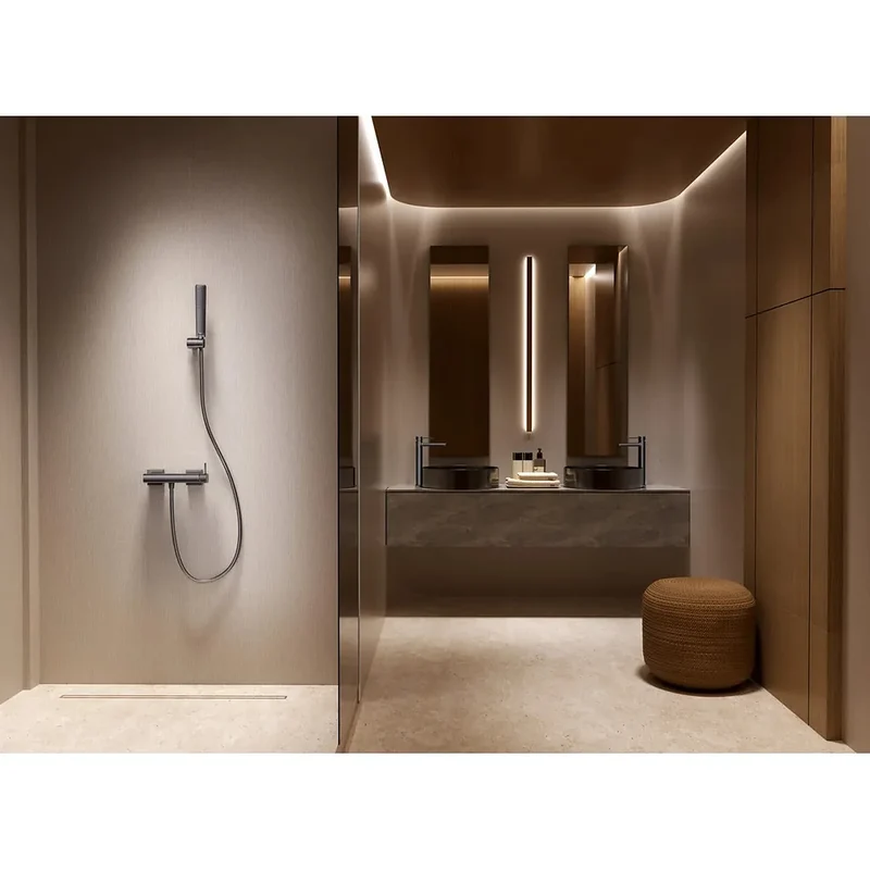 Kit ducha monomando Firenze black gun metal Imex