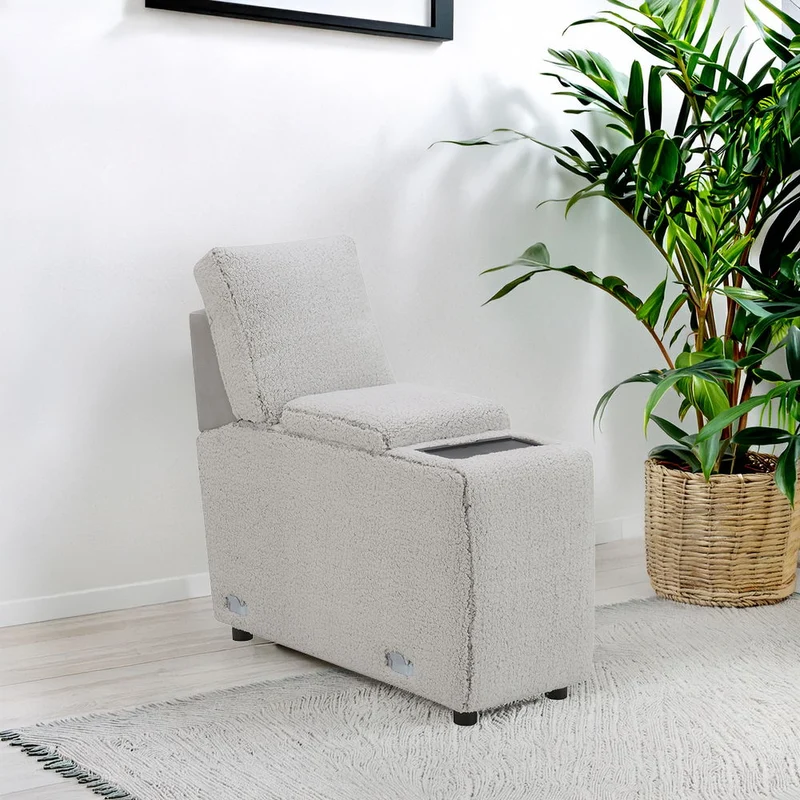 Tarrance - Modular Console With Wireless Charging & USB - Gray