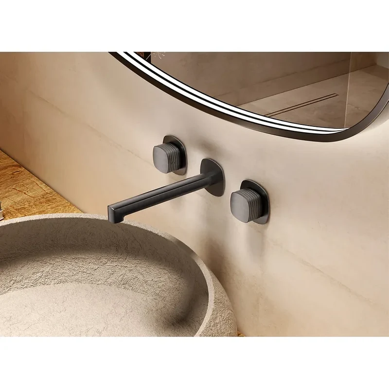 Bimando empotrado lavabo Firenze black gun metal Imex