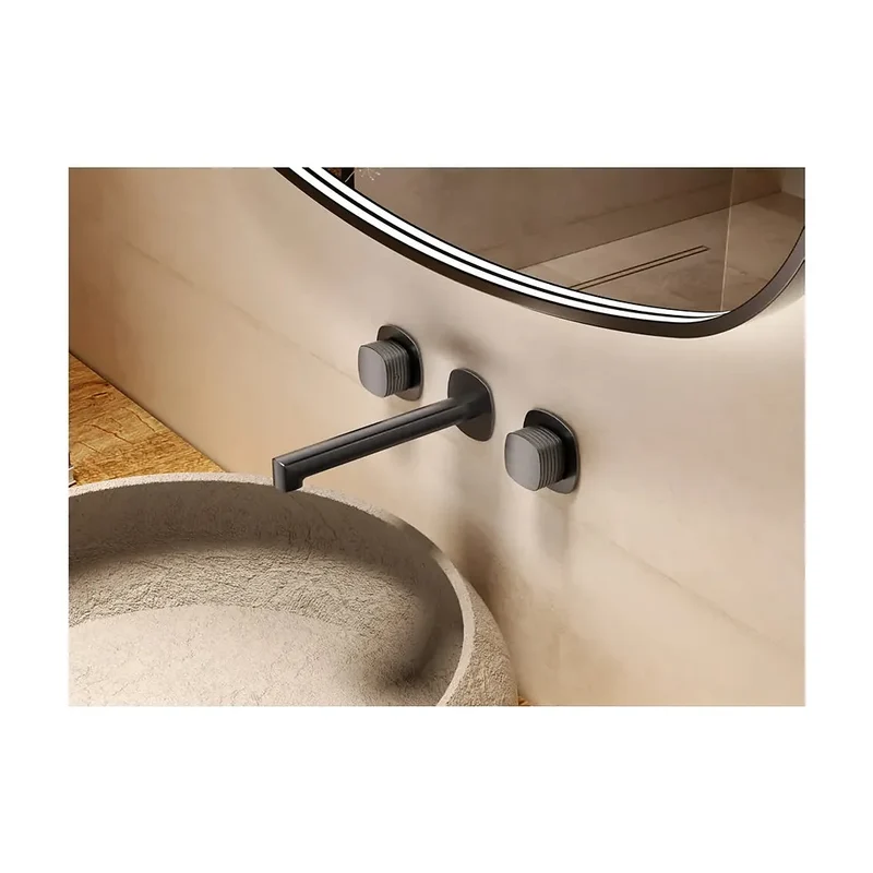 Bimando empotrado lavabo Firenze black gun metal Imex