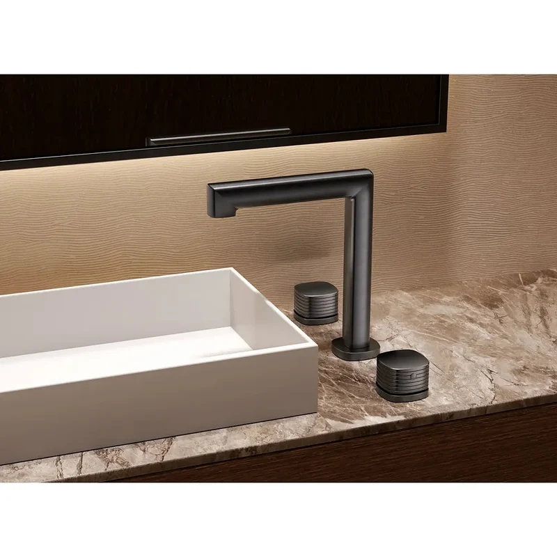 Lavabo bimando sobreencimera caño bajo Firenze níquel cepillado Imex