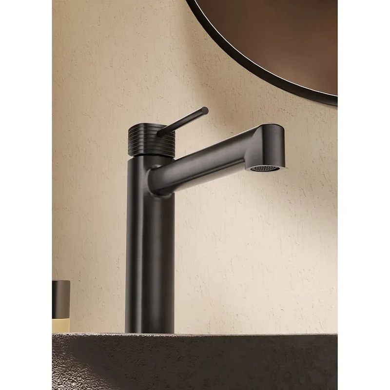 Monomando lavabo alto Firenze oro rosa cepillado Imex