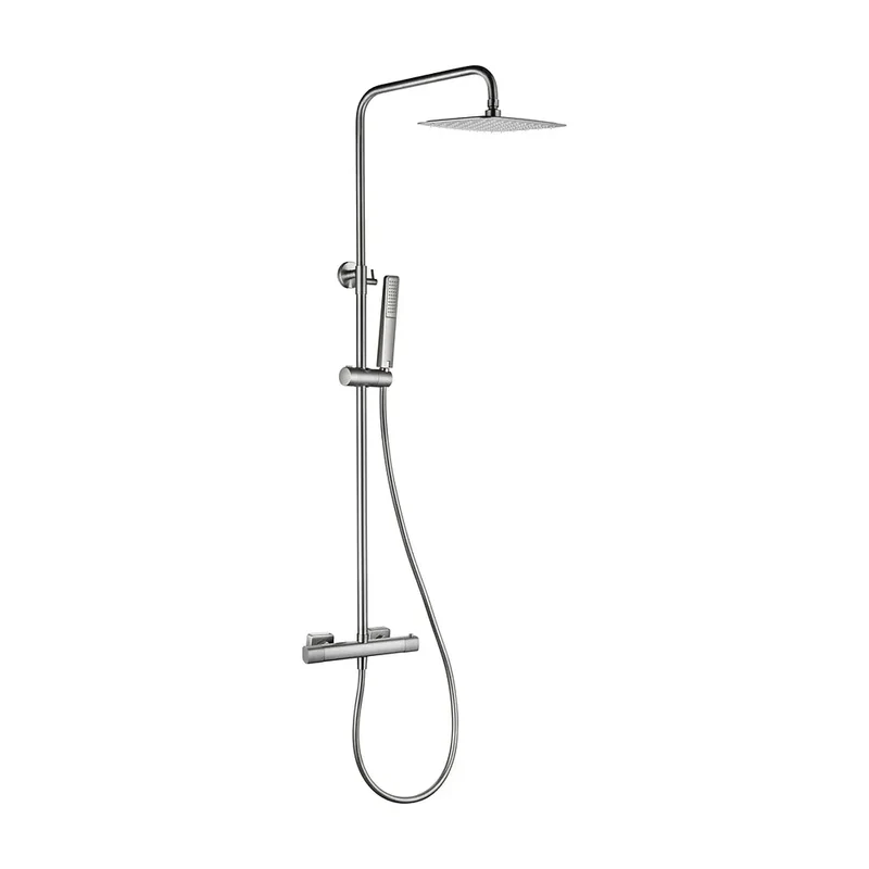 Conjunto ducha termostático Firenze níquel cepillado Imex
