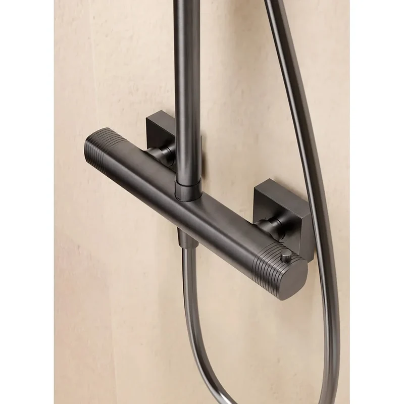 Conjunto ducha termostático Firenze black gun metal Imex