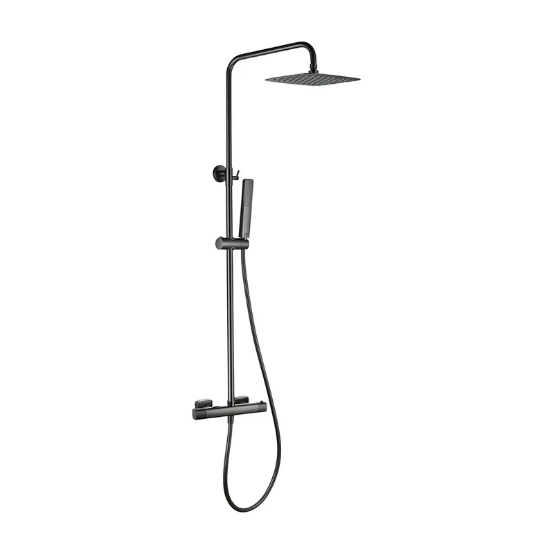 Conjunto ducha termostático Firenze black gun metal Imex