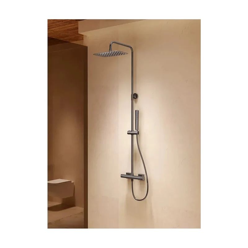 Conjunto ducha termostático Firenze black gun metal Imex