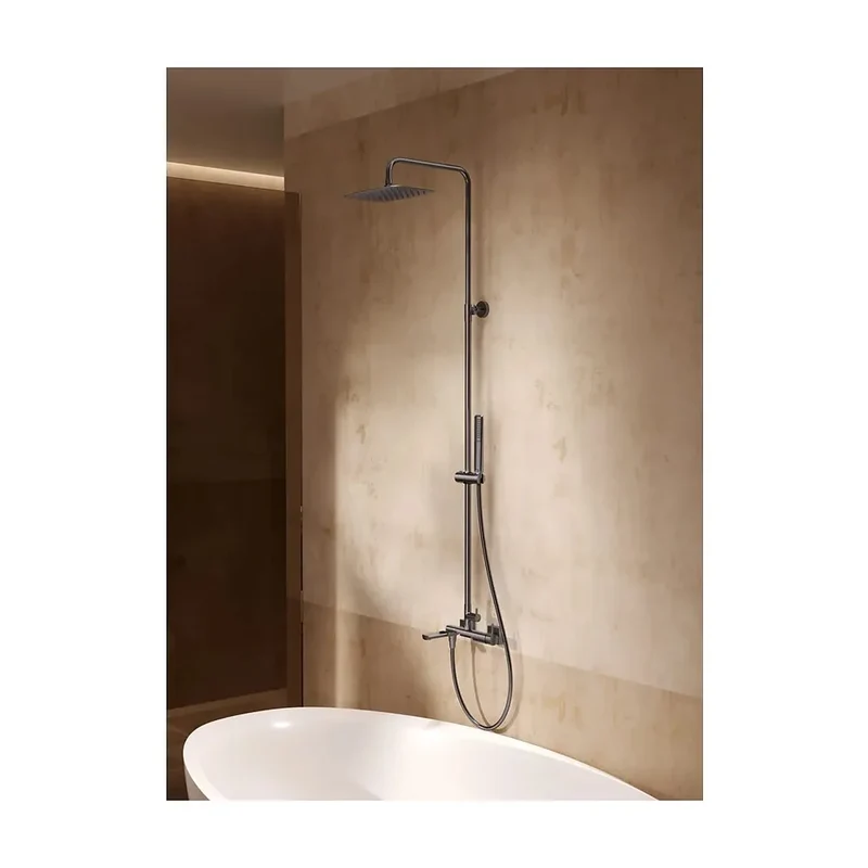 Conjunto bañera monomando Firenze black gun metal Imex