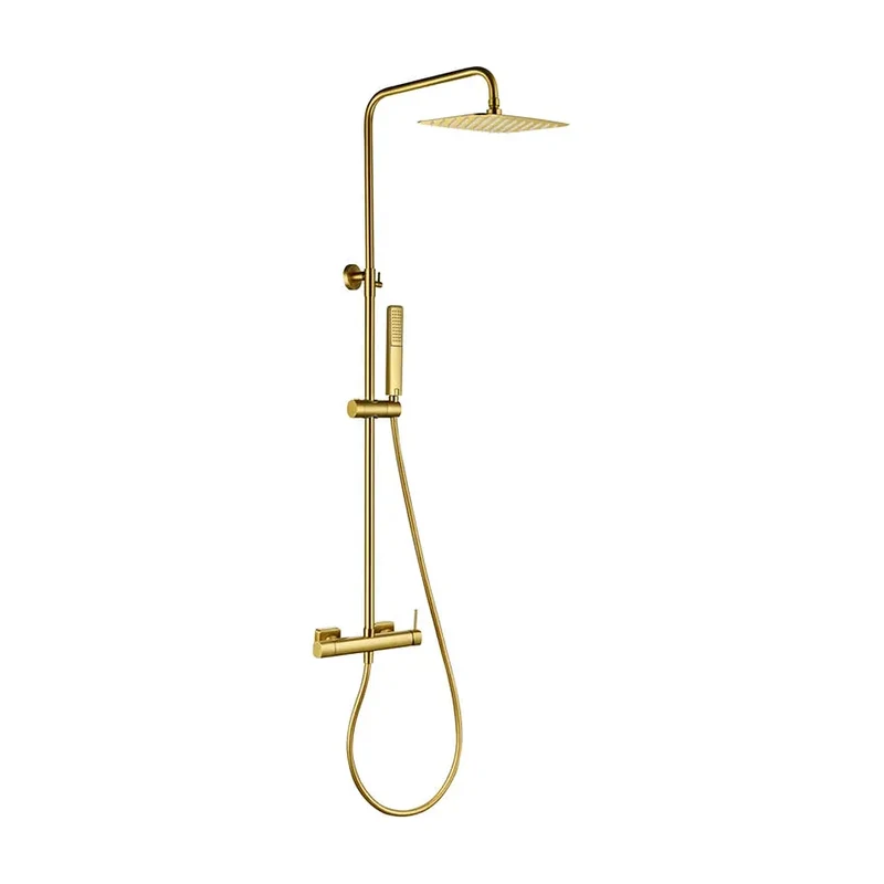 Conjunto ducha monomando Firenze oro cepillado Imex