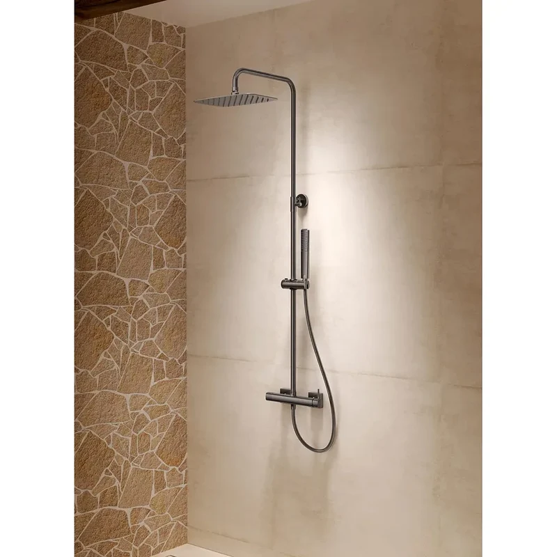 Conjunto ducha monomando Firenze oro cepillado Imex