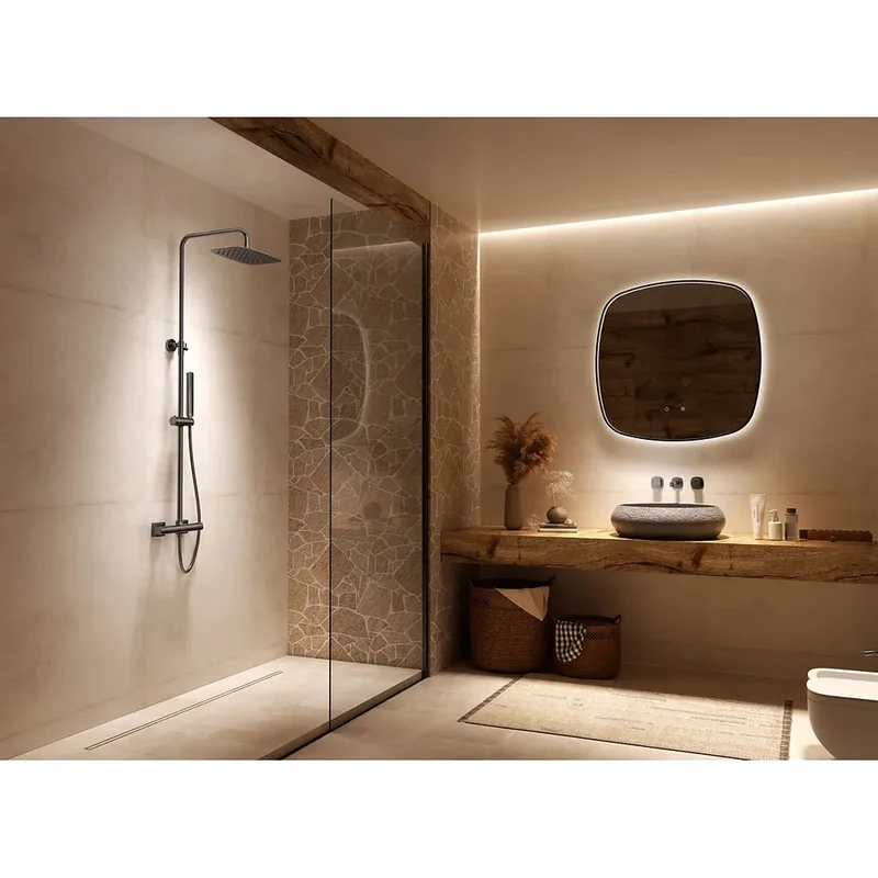 Conjunto ducha monomando Firenze níquel cepillado Imex