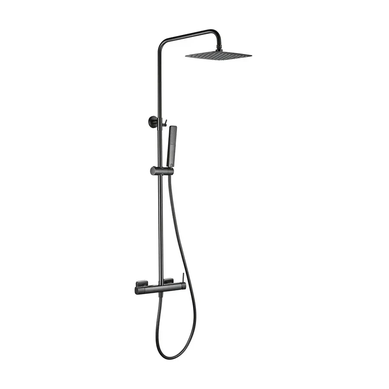 Conjunto ducha monomando Firenze black gun metal Imex