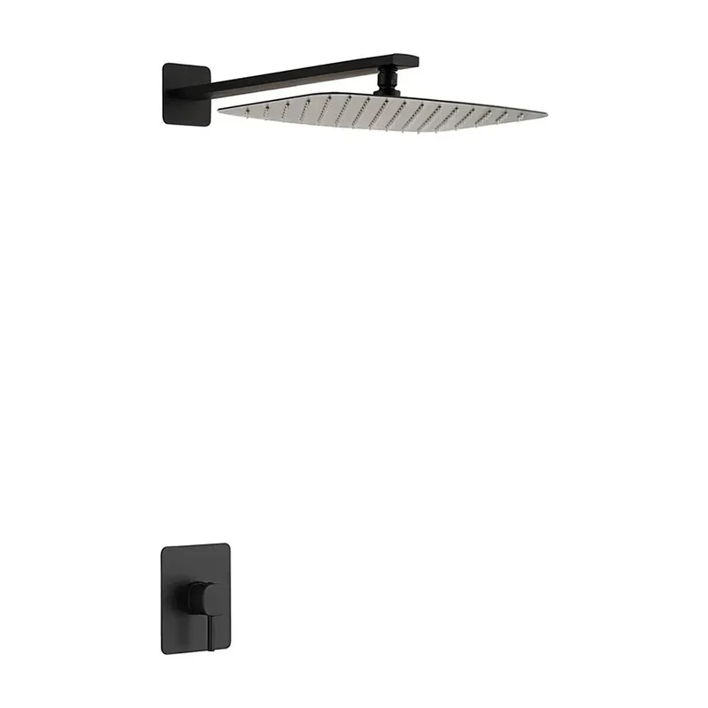 Set monomando empotrado 1 vía Toscana con rociador negro mate Imex