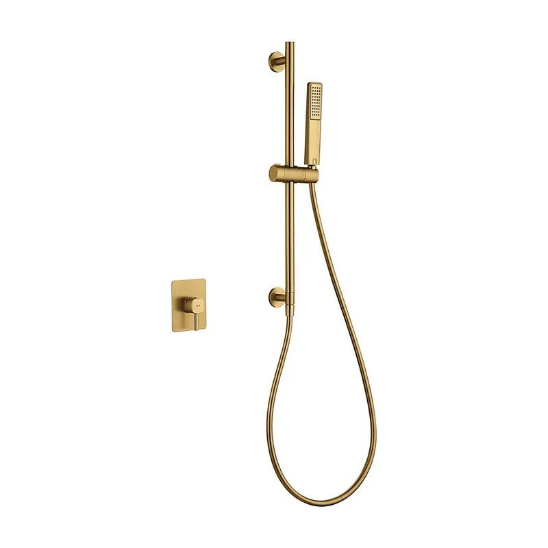 Set monomando empotrado 1 vía Toscana con mango oro cepillado Imex
