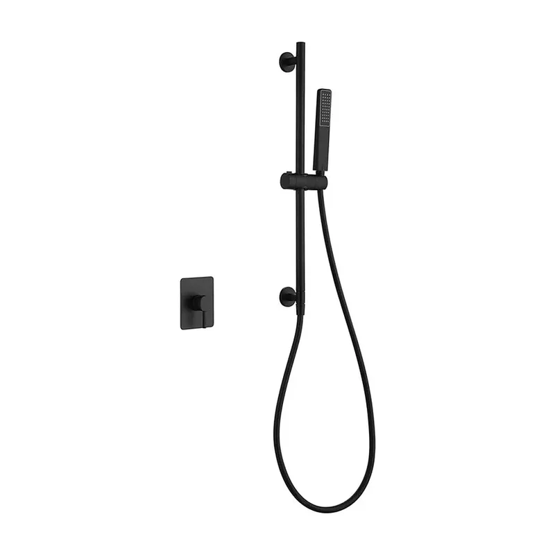 Set monomando empotrado 1 vía Toscana con mango negro mate Imex
