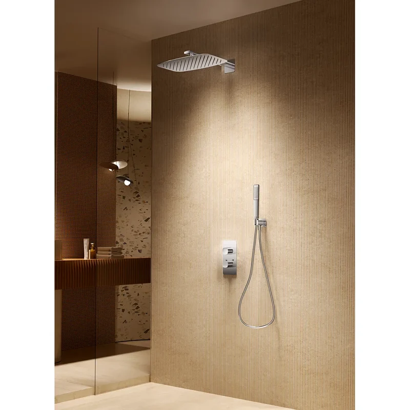 Conjunto ducha termostático empotrado Toscana black gun metal Imex